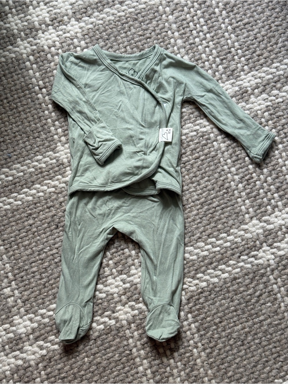 Binsie Skin to Skin Sage Baby Footie